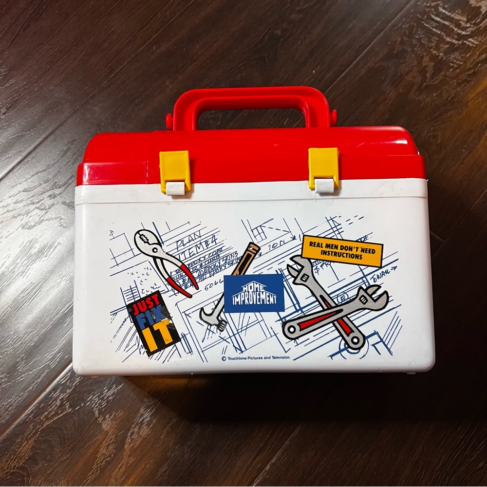 Home Improvement Show 90’s Vintage Retro Red and White Lunch Box with Thermos